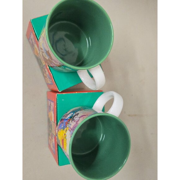 NIB 2 Vintage Disney Mugs Small World 1994 Winnie The Pooh & Friends Christmas - Picture 2 of 3